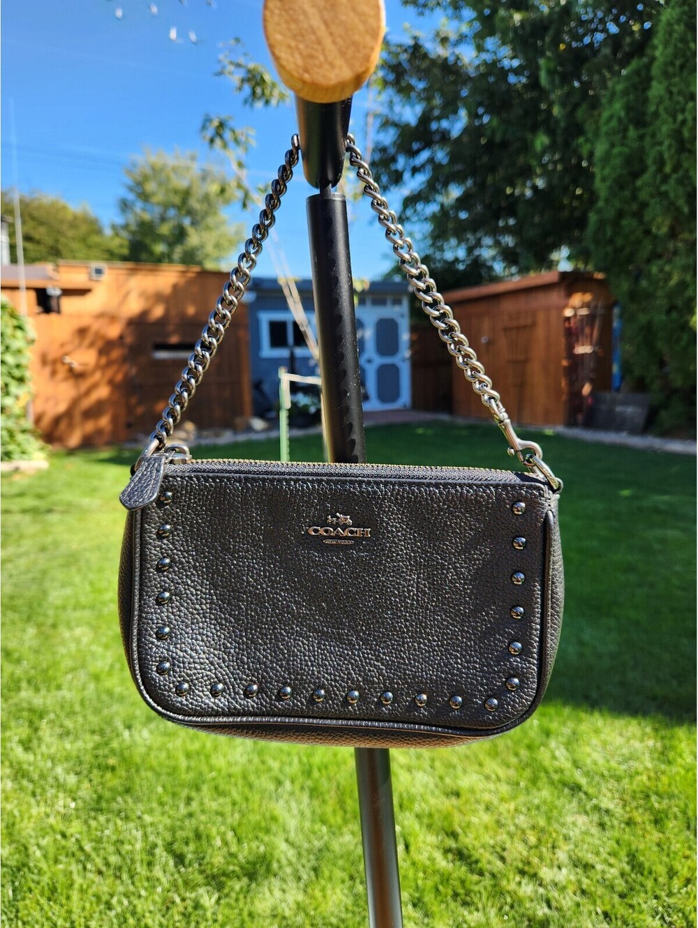 Coach Edge Studs Nolita Wristlet Style F22813